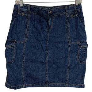 VTG Bum Equipment Cargo Denim Mini Skirt Sz 14 Y2K  90’s Utility Cotton *Read